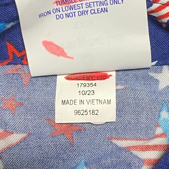 NEW O'Rageous Girls' Patriotic Printed Short Sleeve Cabana Top - Picture 4 of 4